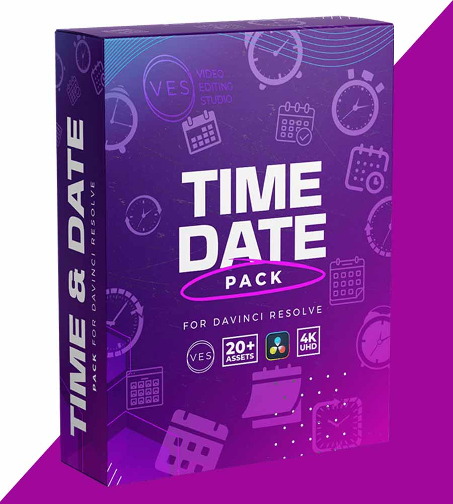 Time Date Title Pack for Davinci Resolve by videoeditorstudio