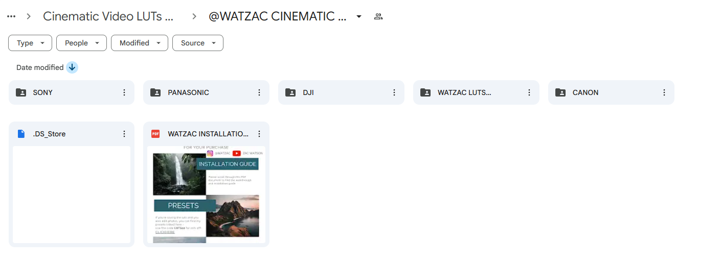 Cinematic Video LUTs By Watzac Proof