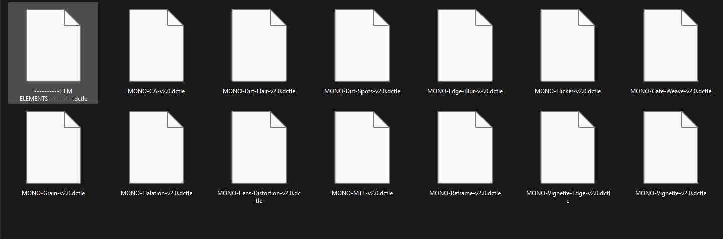 Film Elements DCTLS by mononodes Proof