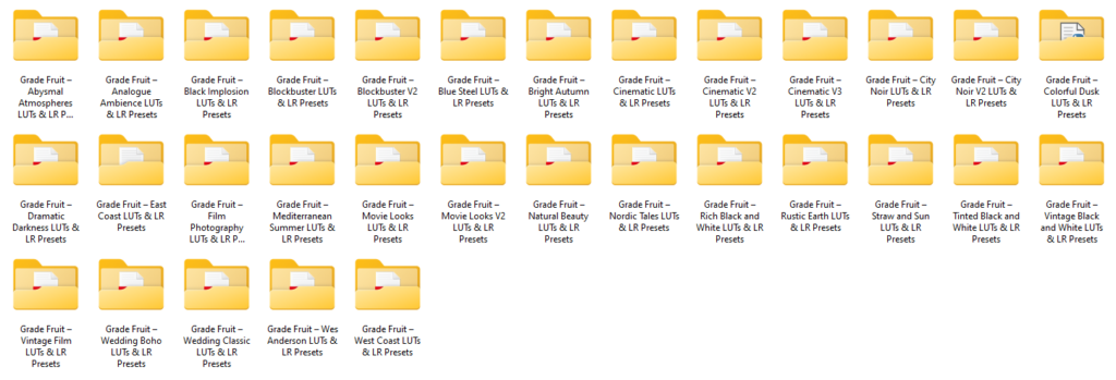 Master Bundle LUTs by Grade Fruit Proof